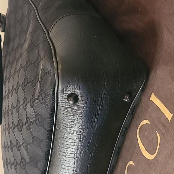 GUCCI VINTAGE EARLY 2000’S BAMBOO CANVAS/LEATHER TOTE BAG VERY GOOD COND RARE ! - Picture 13 of 17